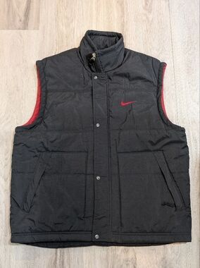 Vintage 90s Nike Black Sleeveless Puffer Vest - Size M
